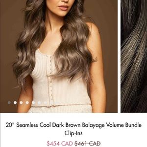 Luxy Seamless 20” Hair Extensions Cool Dark Brown Balayage